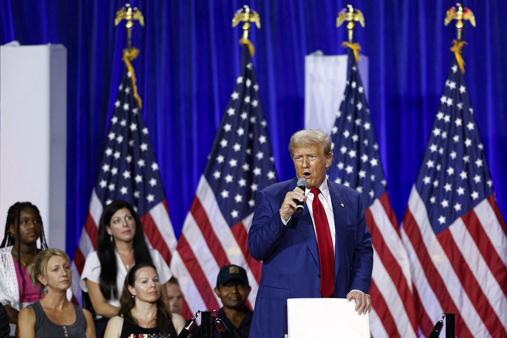 Trump en un evento de campaña en Wisconsin