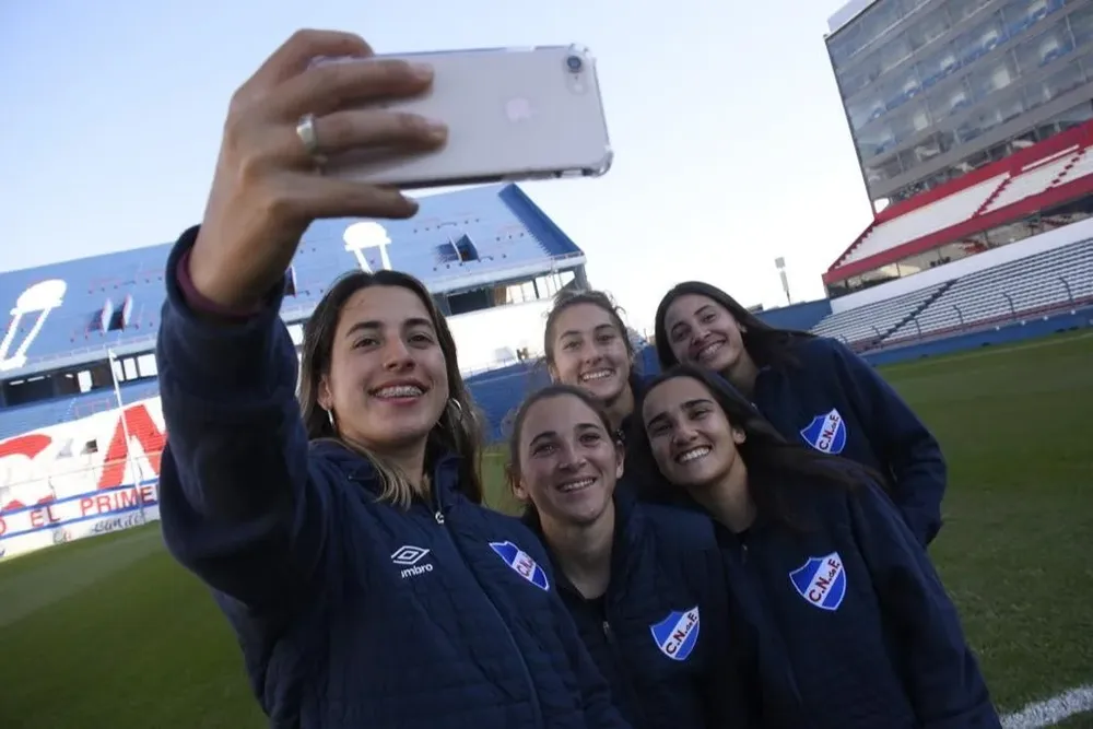 La selfie con la Abdón de fondo