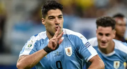 El festejo de Luis Suárez