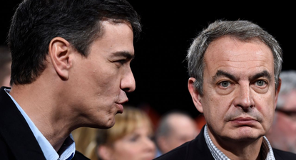 El presidente Pedro Sánchez y el expresidente José Luis Rodríguez Zapatero.