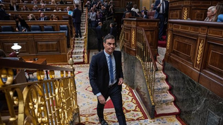 Pedro Sánchez ingresando al Congreso.