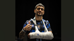 Giorgian De Arrascaeta y el vendaje en su brazo