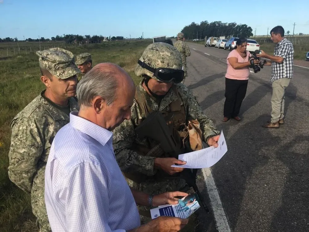 El 16 de marzo de 2020 Javier García visitó a los efectivos en algunos puntos