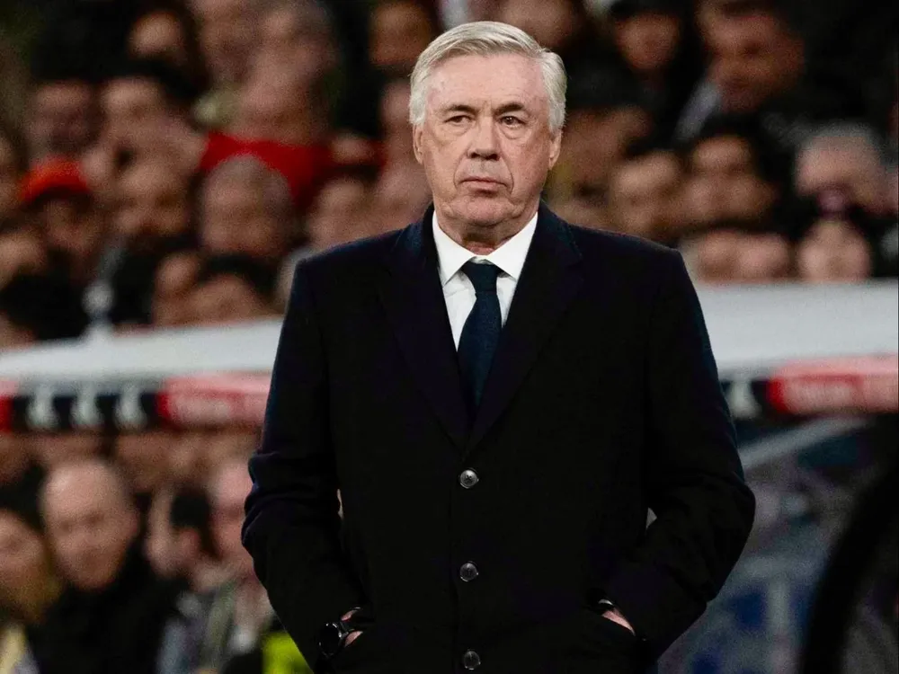 Ancelotti en rueda de prensa.