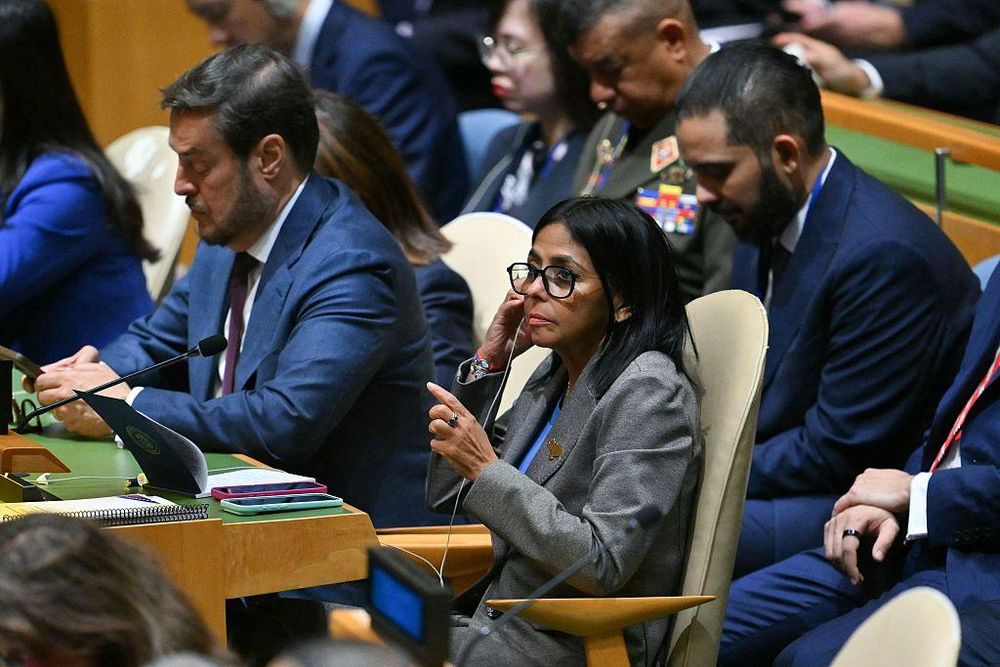Delcy Rodríguez participó de la Asamblea General de la ONU en Nueva York donde habló Donald Trump el martes.