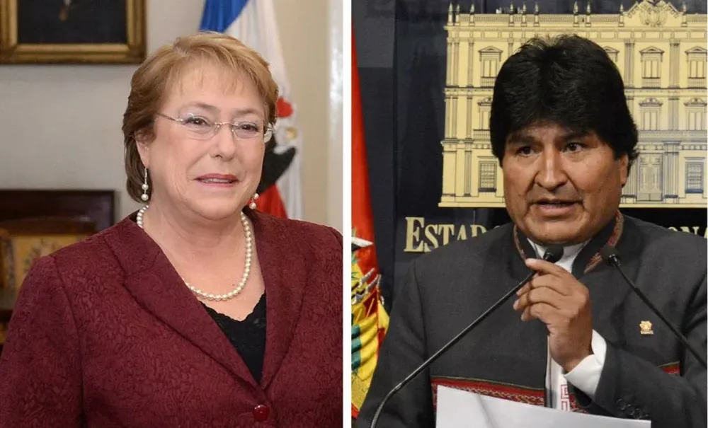 Michelle Bachelet y Evo Morales.