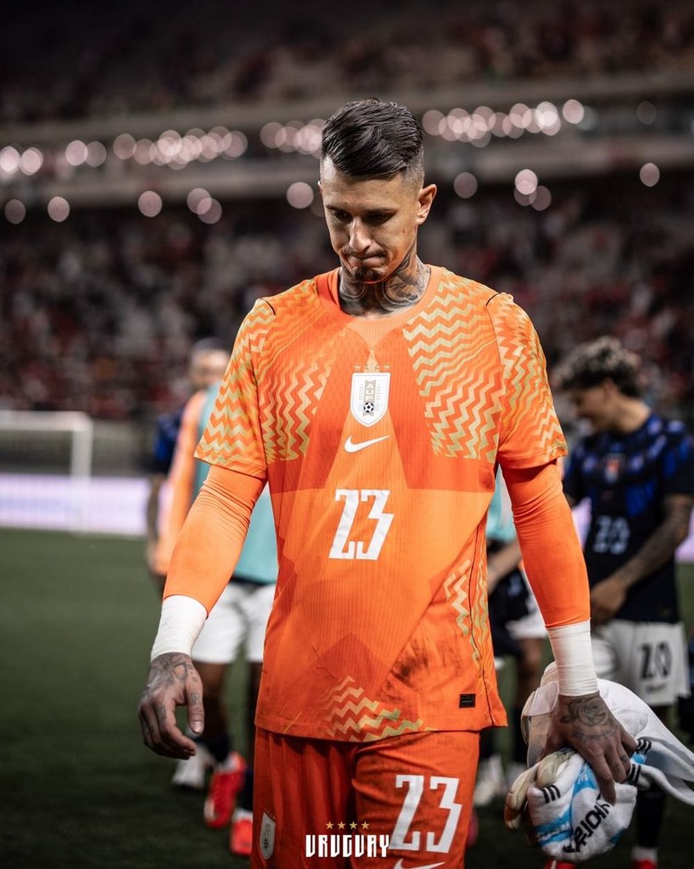 Cristopher Fiermarín en la selección uruguaya ante Corea del Sur