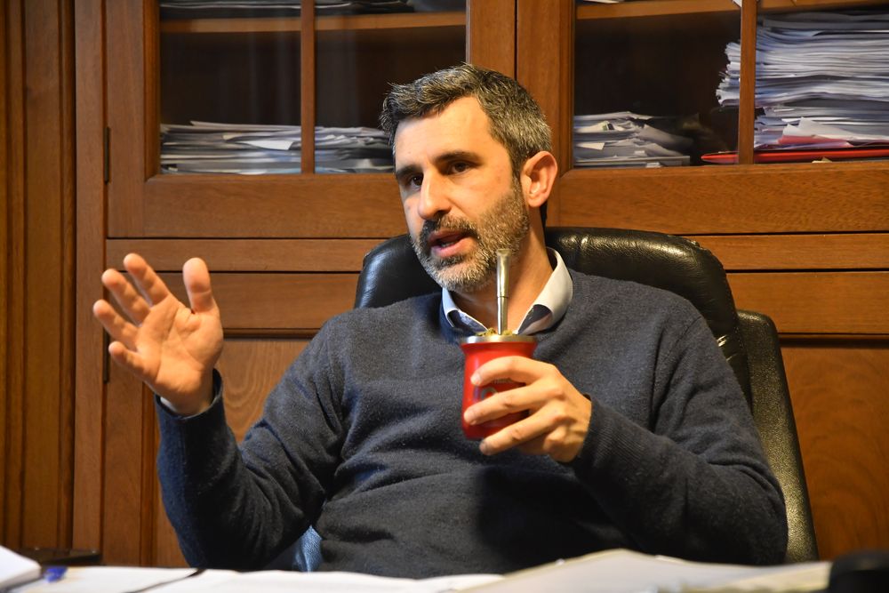 Daniel Caggiani durante la entrevista con El Observador