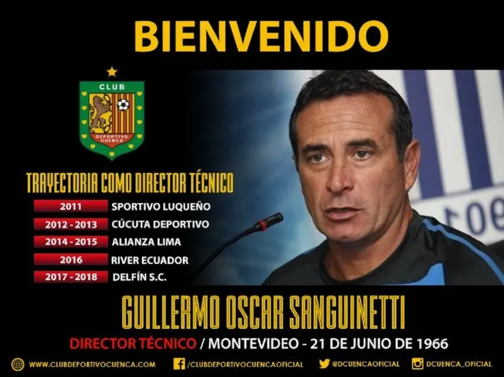 Así anunció Cuenca la llegada de Sanguinetti