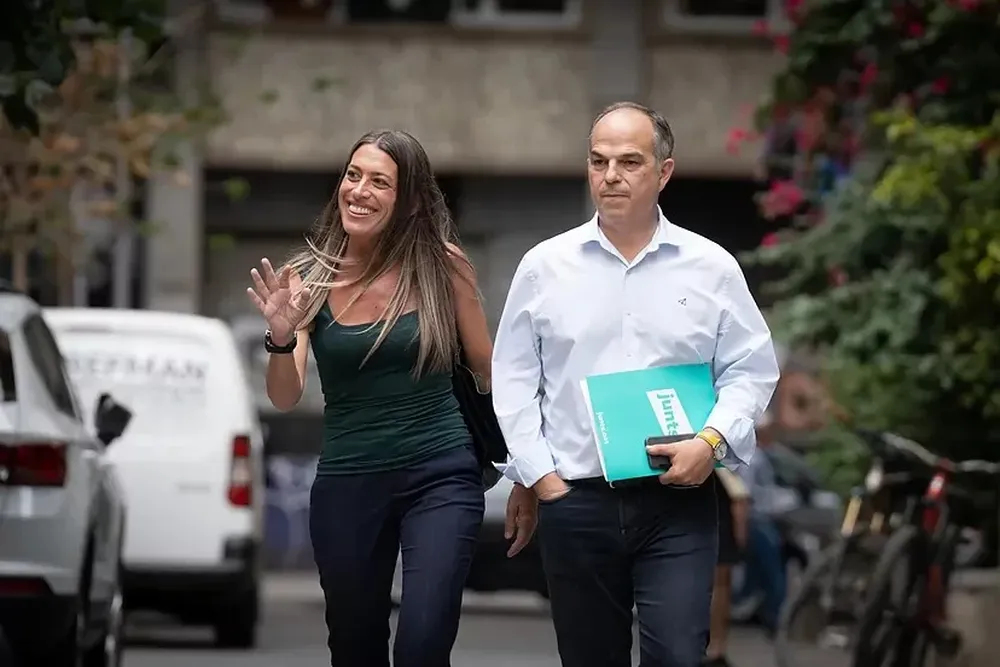 La líder en el Congreso de Junts per Catalunya, Míriam Nogueras, y el secretario general del partido, Jordi Turull.