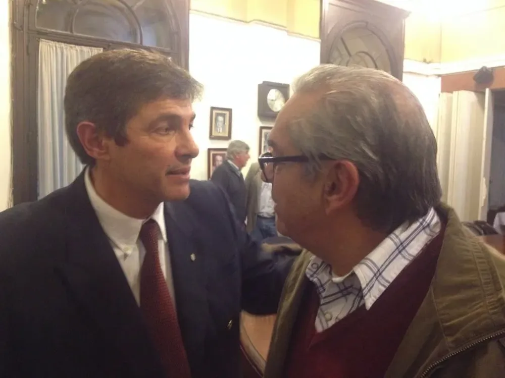 Jorge Riani, presidente de la FR, con Enzo Benech, el nuevo ministro de Ganadería.