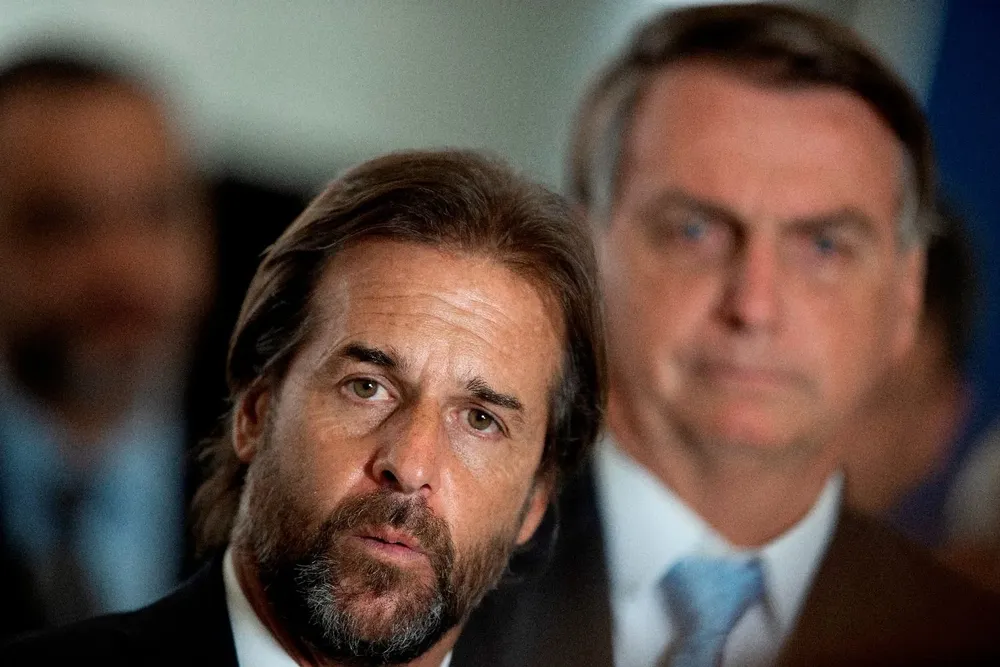 El presidente Luis Lacalle Pou visitó al presidente brasileño Jair Bolsonaro en febrero