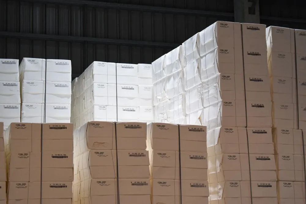 Celulosa pronta para la exportación.