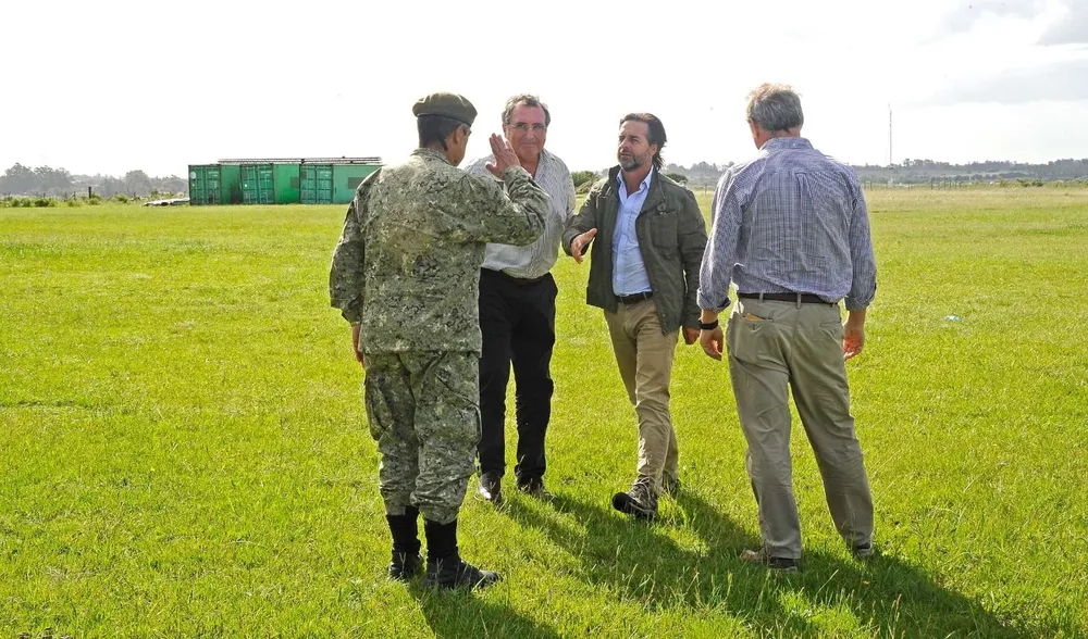 Lacalle Pou en su llegada a Florida tras las inundaciones que sufrió el departamento