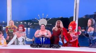 La imagen que representa una versión Drag Queen de La última cena de Leonardo da Vinci en la apertura de la ceremonia de los JJOO en París