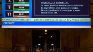 El mensaje se difundió en estaciones de trenes y en redes sociales, acusando a la casta sindical de extorsionar a los trabajadores a través del paro general.