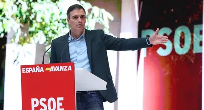 Pedro Sánchez en un acto del PSOE