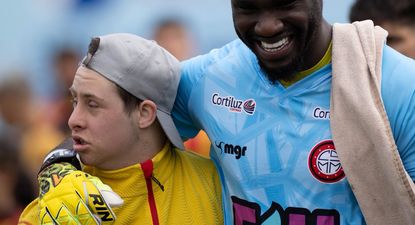 Juan Moreno en el partido ante Progreso