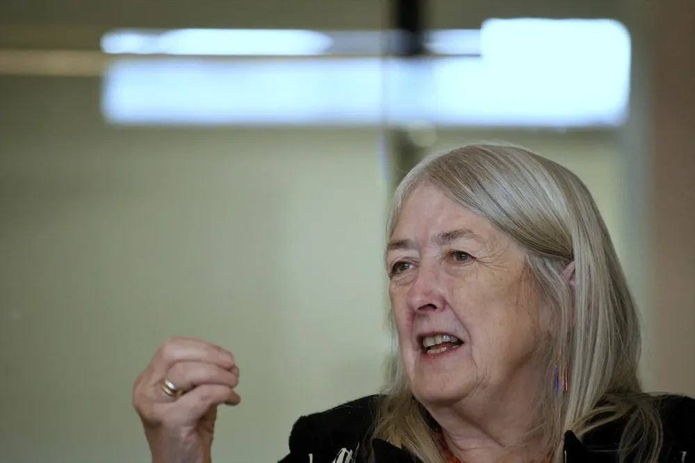 La historiadora Mary Beard durante entrevista para Europa Press por su libro Emperador de Roma, en la Fundación Juan March