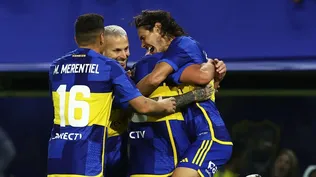 El festejo de Cavani con Anselmino