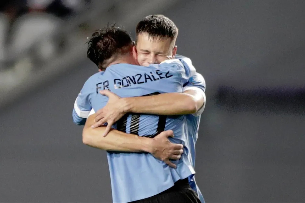 Franco González y Matías Abaldo con la selección sub 20 de Uruguay