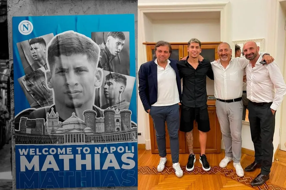 En la presentación con Di Laurentiis y Boselli