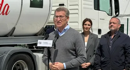 El líder del PP, Alberto Núñez Feijóo, en Tortosa (Tarragona).