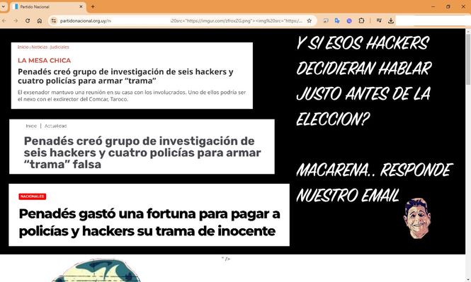 Hackers atacaron por tercera vez la web del Partido Nacional y publicaron una nueva amenaza