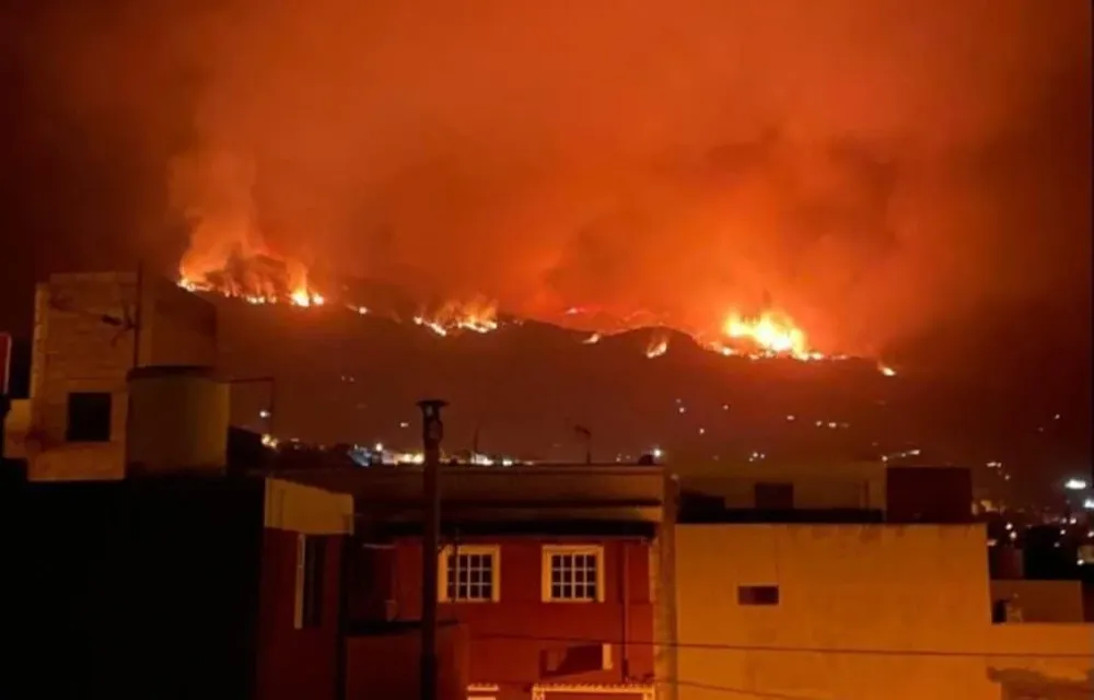 El incendio forestal en Tenerife
