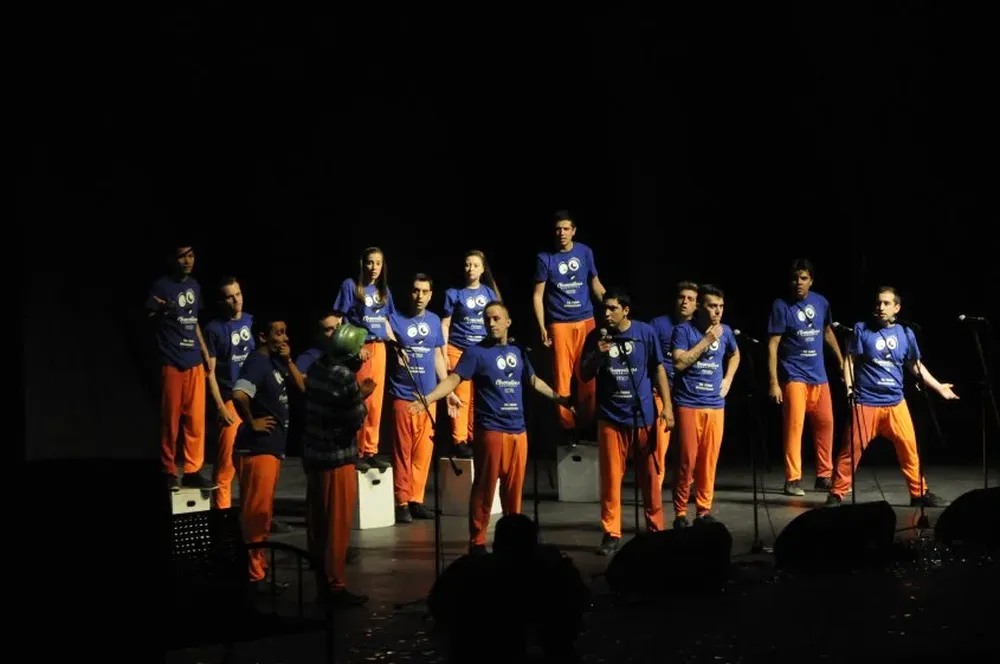 Los humoristas Clementinos en su pasaje ante el jurado en la Prueba de Admisión 2015.