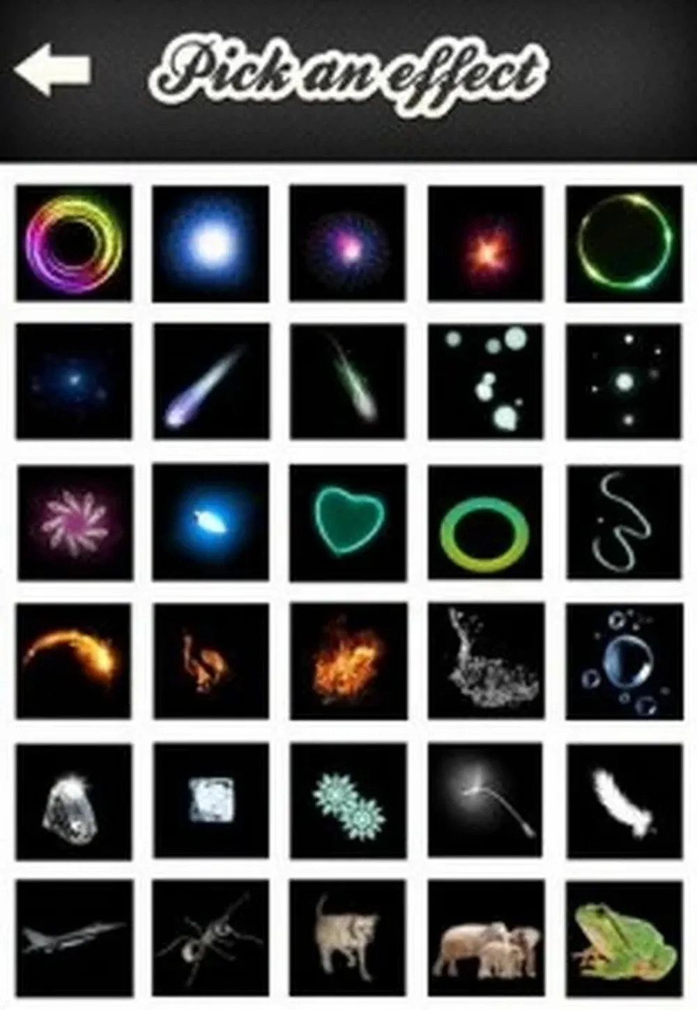 El primer paso es elegir uno de los 100 efectos disponibles en TapFX