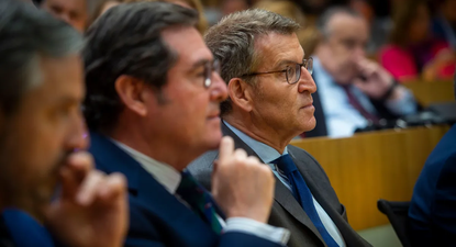 Antonio Garamendi, presidente de la CEOE y Alberto Núñez Feijóo, líder del PP.