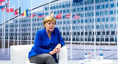 La canciller alemana, Angela Merkel, en la sede central de la OTAN en Bruselas el pasado 11 de julio