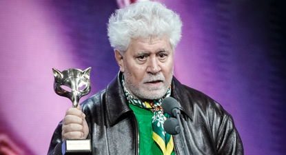 Pedro Almodóvar, al recibir el premio Feroz en Pontevedra.