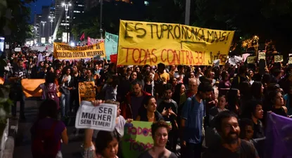Manifestación contra la cultura de la violación en Brasil