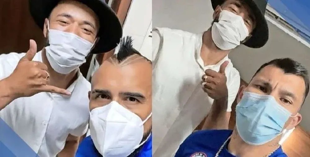 Los jugadores chilenos y el peluquero