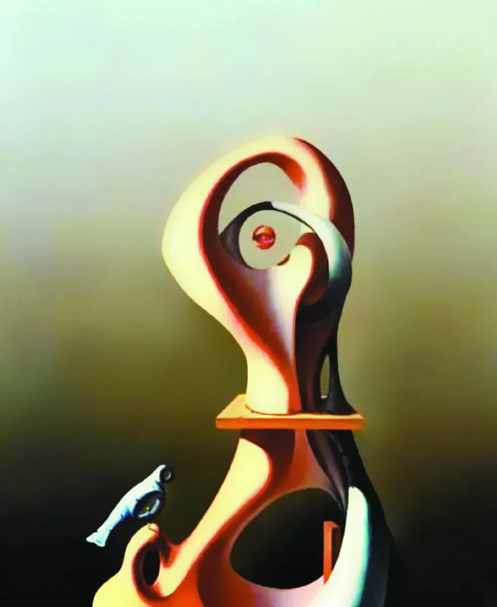 Pájaro azul, un óleo sobre tela del pintor argentino Vito Campanella