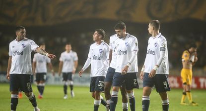 Jugadores de Nacional ante Coquimbo en Chile &nbsp;
