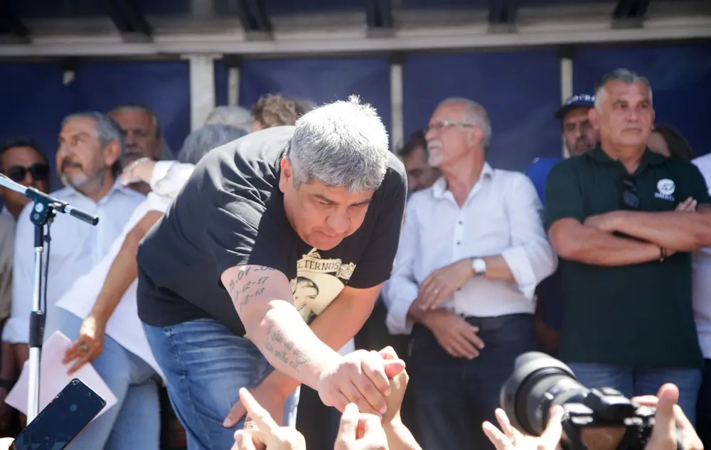 Los líderes sindicales el pasado 24 de enero en el paro general récord, el más rápido que se le haya hecho a un presidente argentino