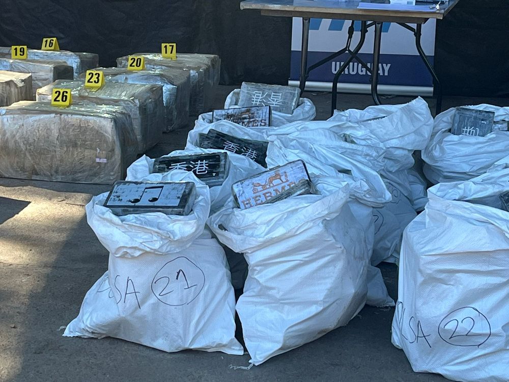 Parte de la cocaína encontrada en Punta Espinillo