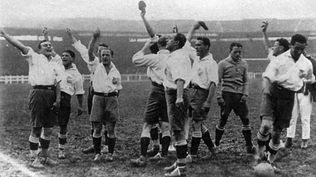 Uno de los partidos de Nacional en la gira de 1925 por Europa