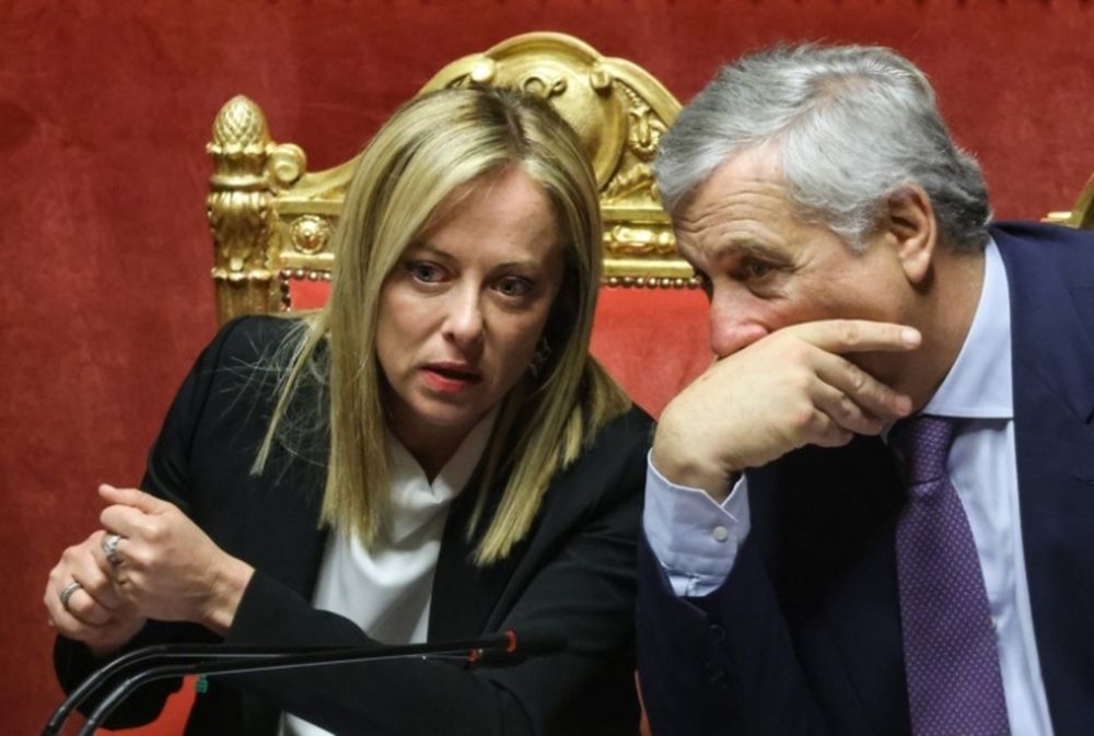 La primera ministra italiana, Giorgia Meloni, y el canciller Antonio Tajani