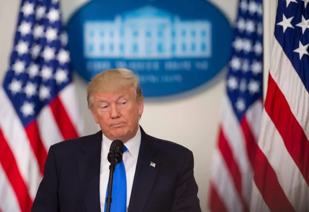Trump habla durante el encuentro final de la Comisión Consejera Presidencial sobre Integridad Electoral en el edificio Eisenhower, en Washington DC, el pasado 19 de julio..