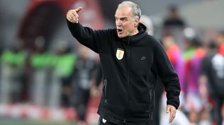 Marcelo Bielsa, técnico de la selección de Uruguay en el encuentro ante Perú