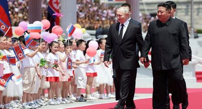 putin y kim: las imagenes del grandilocuente recibimiento del lider de corea del norte al presidente de rusia
