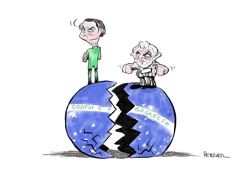 Ilustración de Pancho Perrier sobre Jair Bolsonaro y Lula da Silva