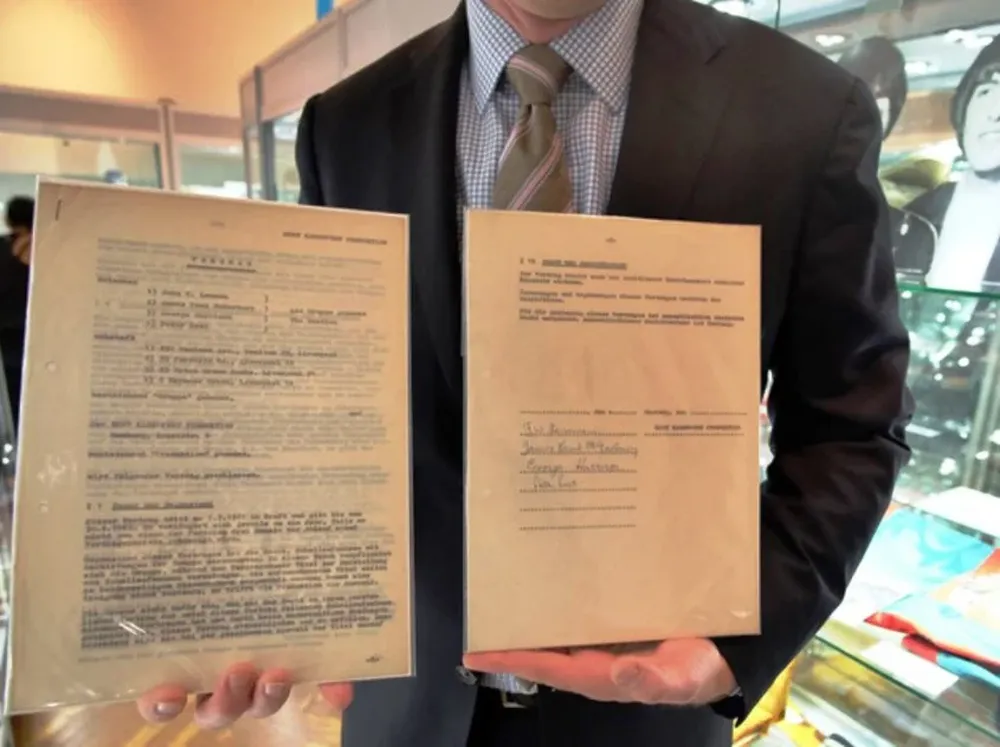 El documento subastado por la casa londinense Sothebys
