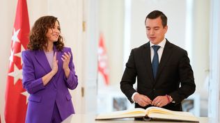 Isabel Díaz Ayuso, en Madrid, con el presidente de Ecuador, Daniel Noboa.
