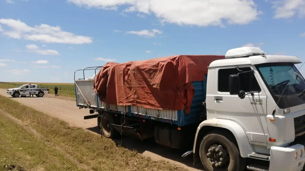 El camión donde se incautó la droga