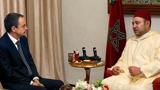 Zapatero en su visita a Marruecos en 2008.